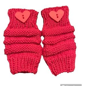 Kids Fingerless Gloves Pink